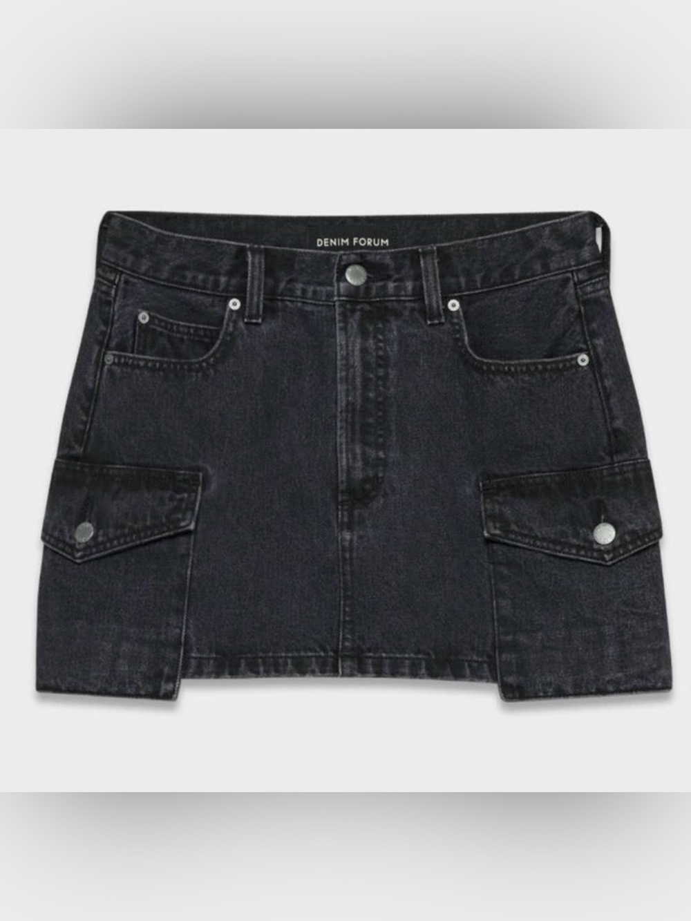 Denim Forum Black Cargo Pocket Mini Skirt Aritzia - Picture 1 of 4